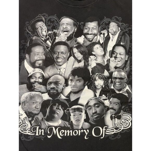 In Memory Of Gone Not Forgotten Graphic T-shirt Men Large Black Rap Music - Picture 2 of 7